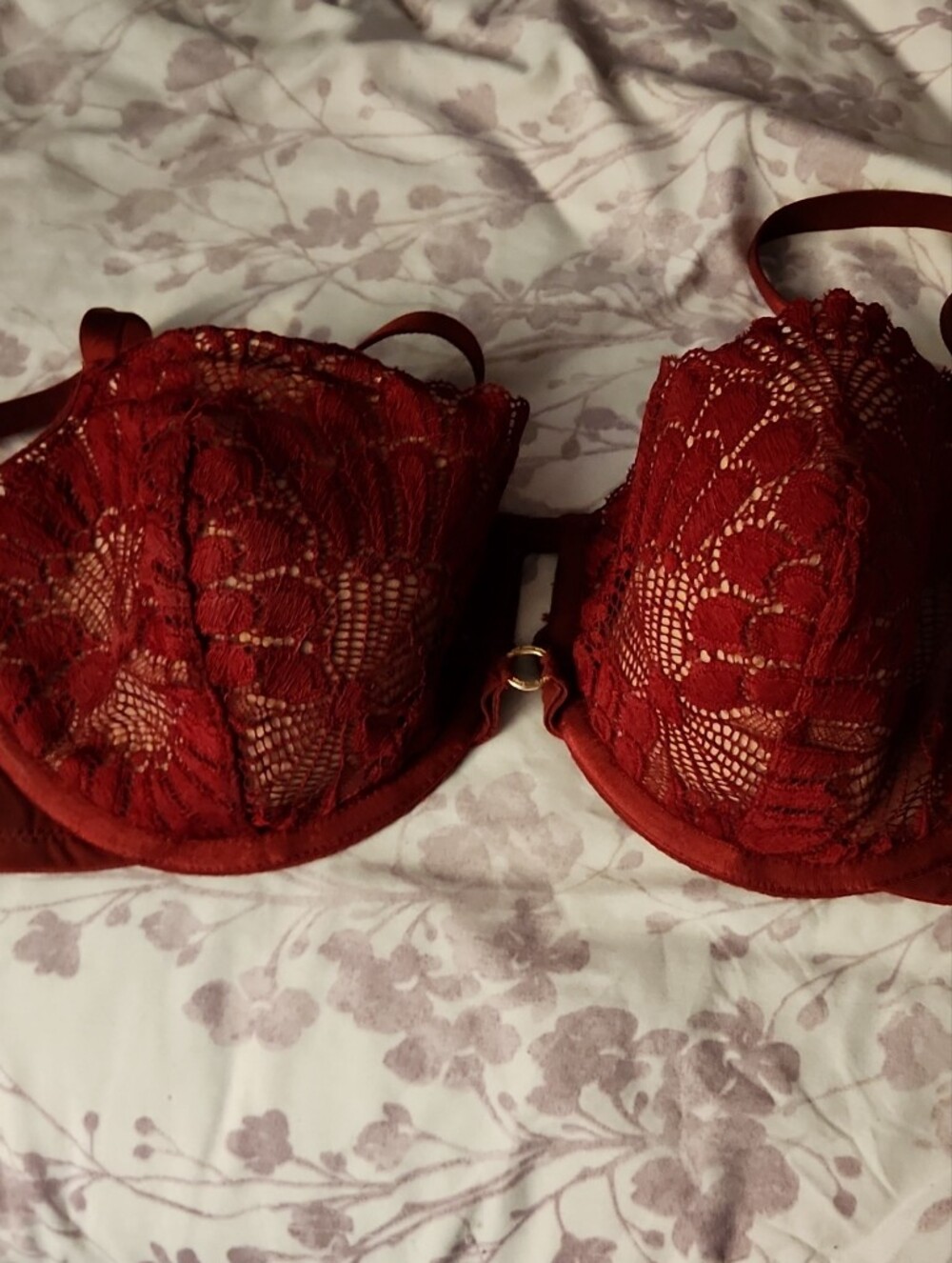 Red Lace Underwire Bra - Unbranded